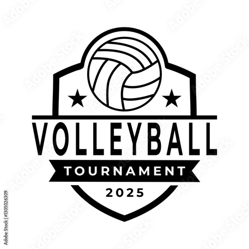 Volleyball logo tournament. volleyball sport logo icon template