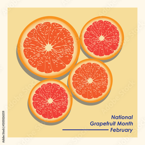 Vector design National Grapefruit Month – February