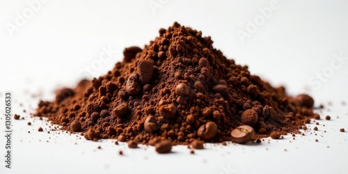 Wallpaper Mural Aromatic Ground Coffee Beans and Powder Pile Isolated on White Background Torontodigital.ca