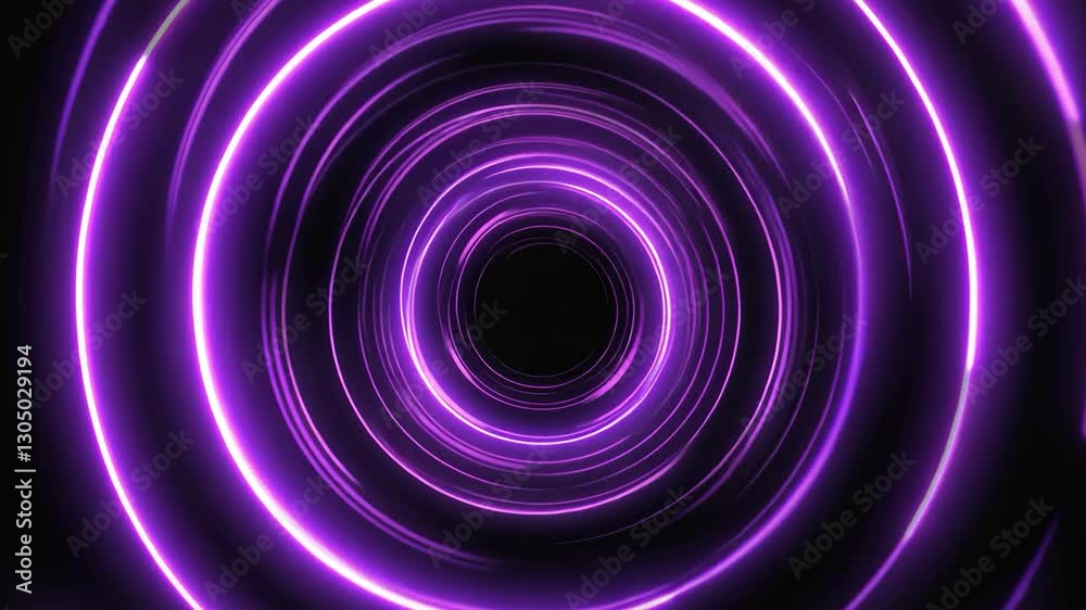 purple futuristic tunnel with light glowing circular interface on black background looping purple futuristic tunnel with light glowing circular interface on black background looping