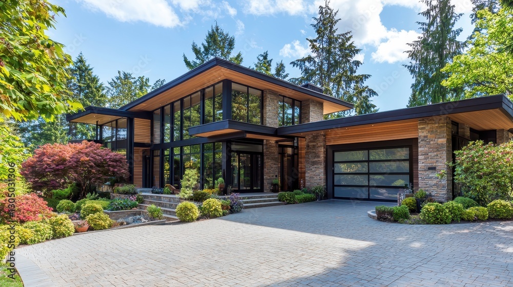 Geometric Contemporary Luxury Home with Sunlit Study Geometric Contemporary Luxury Home with Sunlit Study