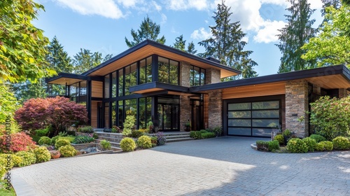 Geometric Contemporary Luxury Home with Sunlit Study