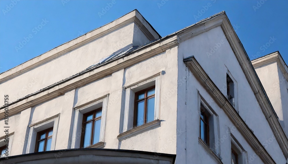 A white, minimalist building stands against a bright blue sky. Clean lines and subtle textures highlight its modern aesthetic, capturing a serene, architectural moment in urban design and airy charm A white, minimalist building stands against a bright blue sky. Clean lines and subtle textures highlight its modern aesthetic, capturing a serene, architectural moment in urban design and airy charm