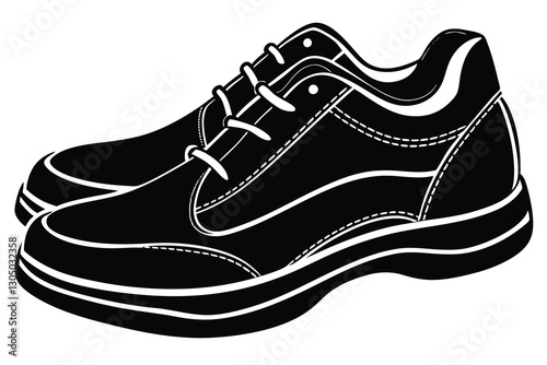 Running Shoes Silhouette Black and White Icon