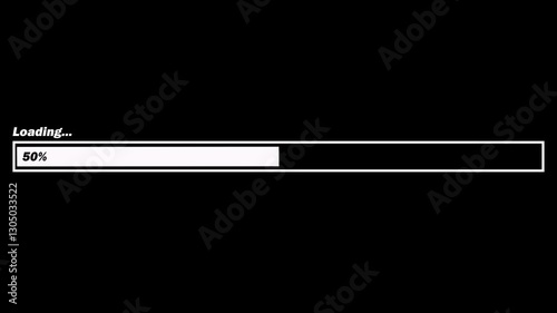 Loading screen bar video animation, Load bar animation, black and white bar chart