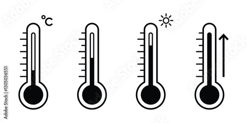 Thermometer icon. Temperature icon vector set.