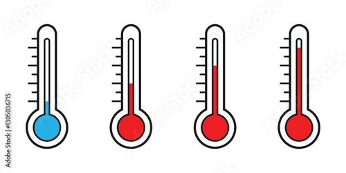 Thermometer icon. Temperature icon vector set.