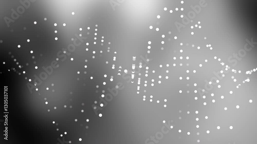 Grey gradient and white abstract image with white dots, suitable for modern design projects, backgrounds, digital art, and minimalistic concepts.