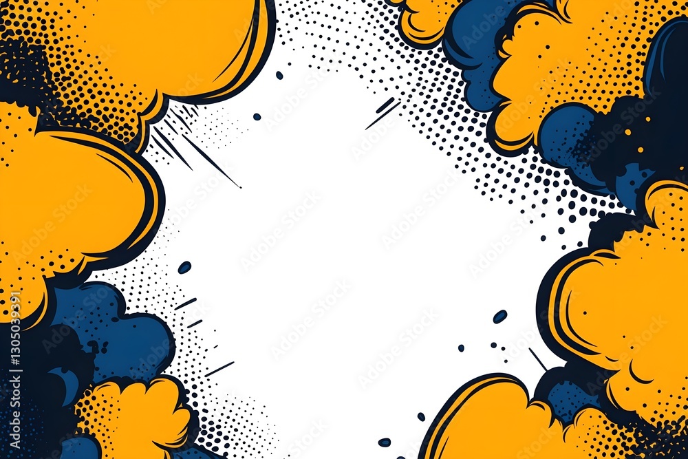 Fototapeta premium White background with modern and geometric comic book speech bubbles