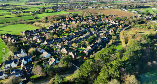 Aerial view of Residential homes town houses in Drumbeg Village Co Down Northern Ireland