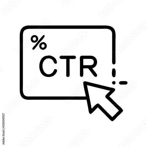 marketing Click-through rate (CTR) analytics line icon