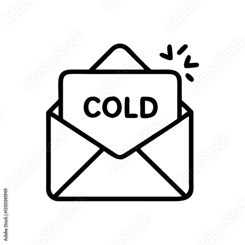 marketing Cold email outreach line icon