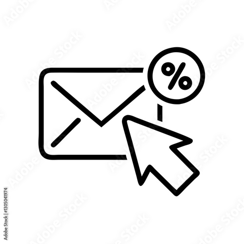 marketing Email click-through rate (CTR) line icon