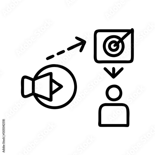 marketing Retargeting campaign strategy line icon