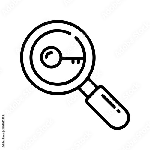 marketing SEO keyword research line icon