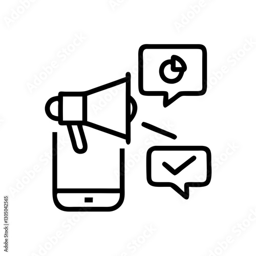 marketing Social media ad campaign line icon