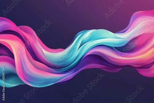 Vivid flowing waves of color in a modern abstract design highlighting shades of pink, blue, and purple