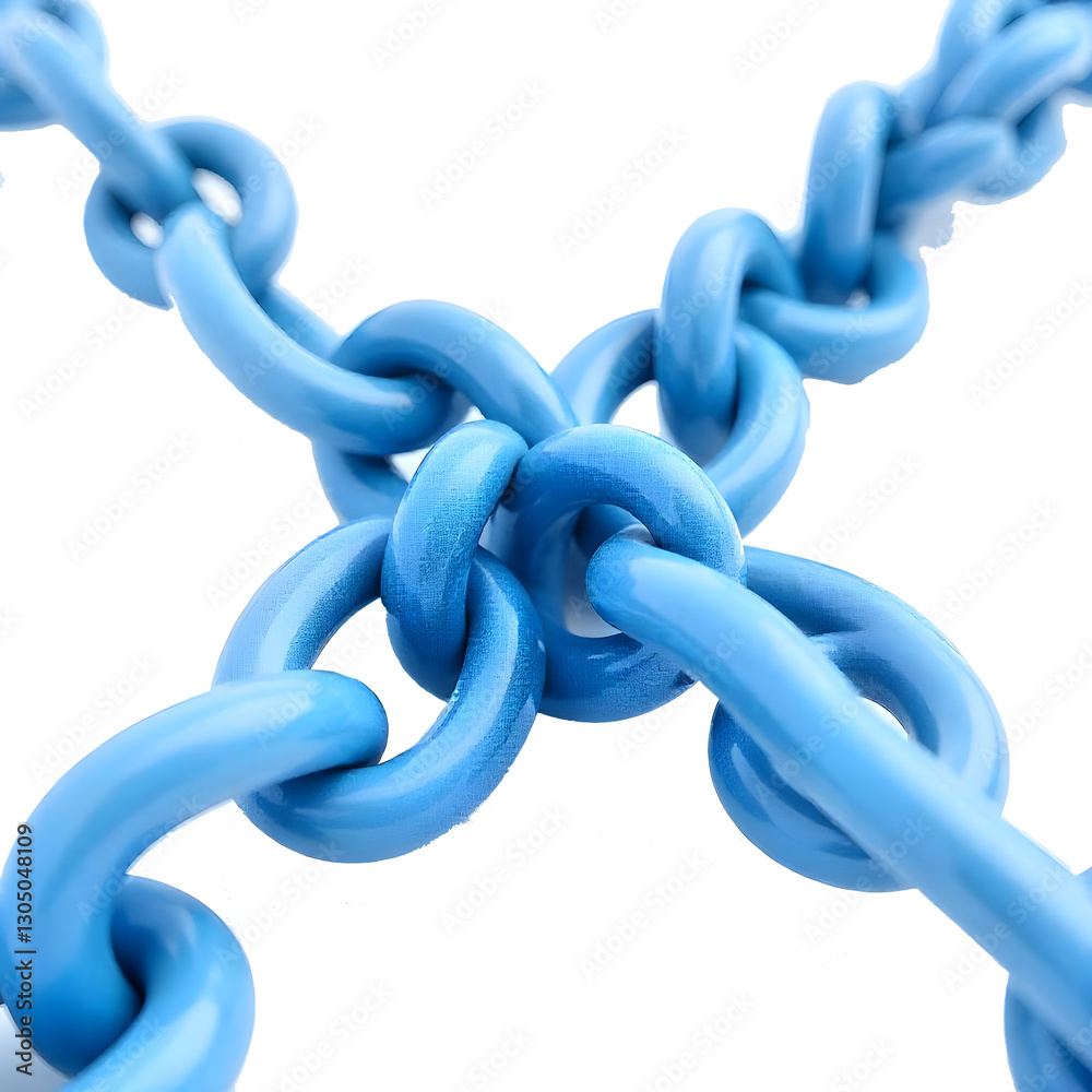 Obraz premium Interlinked Blue Chains