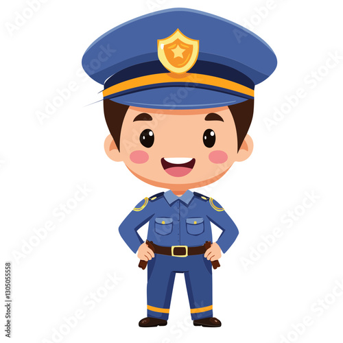 happy cute policeman 