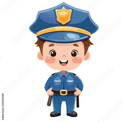 happy cute policeman 