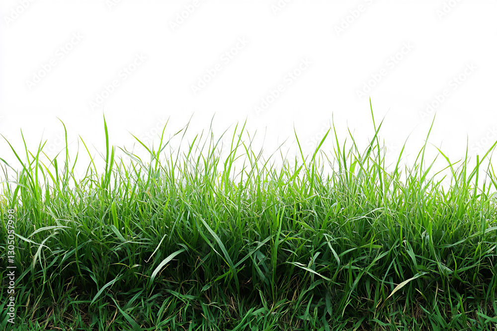 Fototapeta premium a large grassy field with a white background, isolated on the edges,