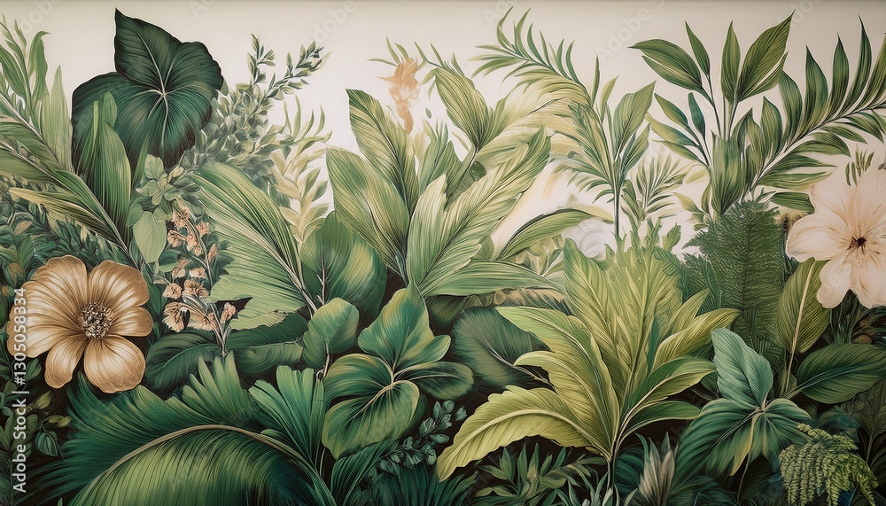 Obraz premium Botanic mural, wallpaper design