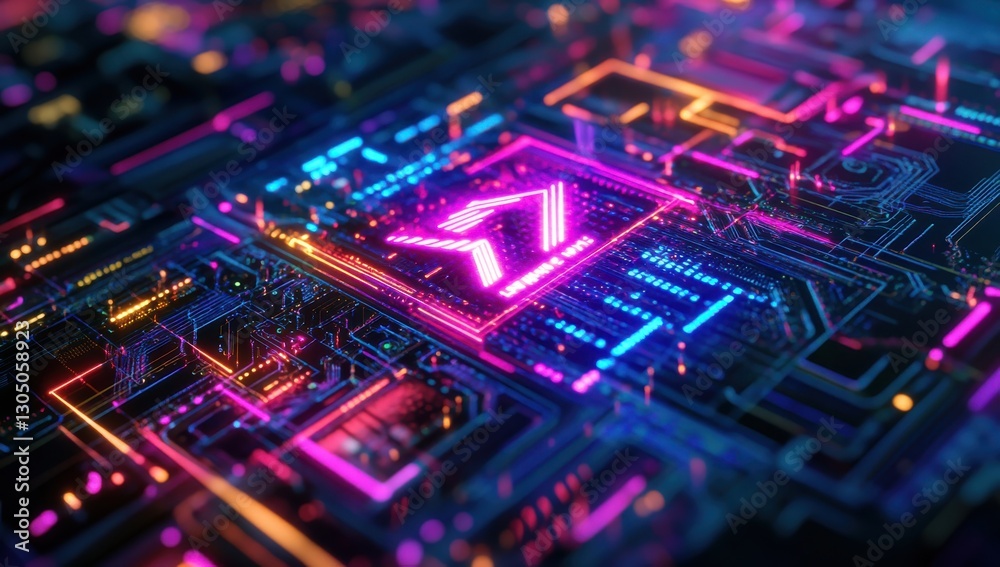 Vibrant Abstract Digital Circuitry with Neon Lights and Futuristic Technology in Electric Colors for Modern Design Inspiration Vibrant Abstract Digital Circuitry with Neon Lights and Futuristic Technology in Electric Colors for Modern Design Inspiration