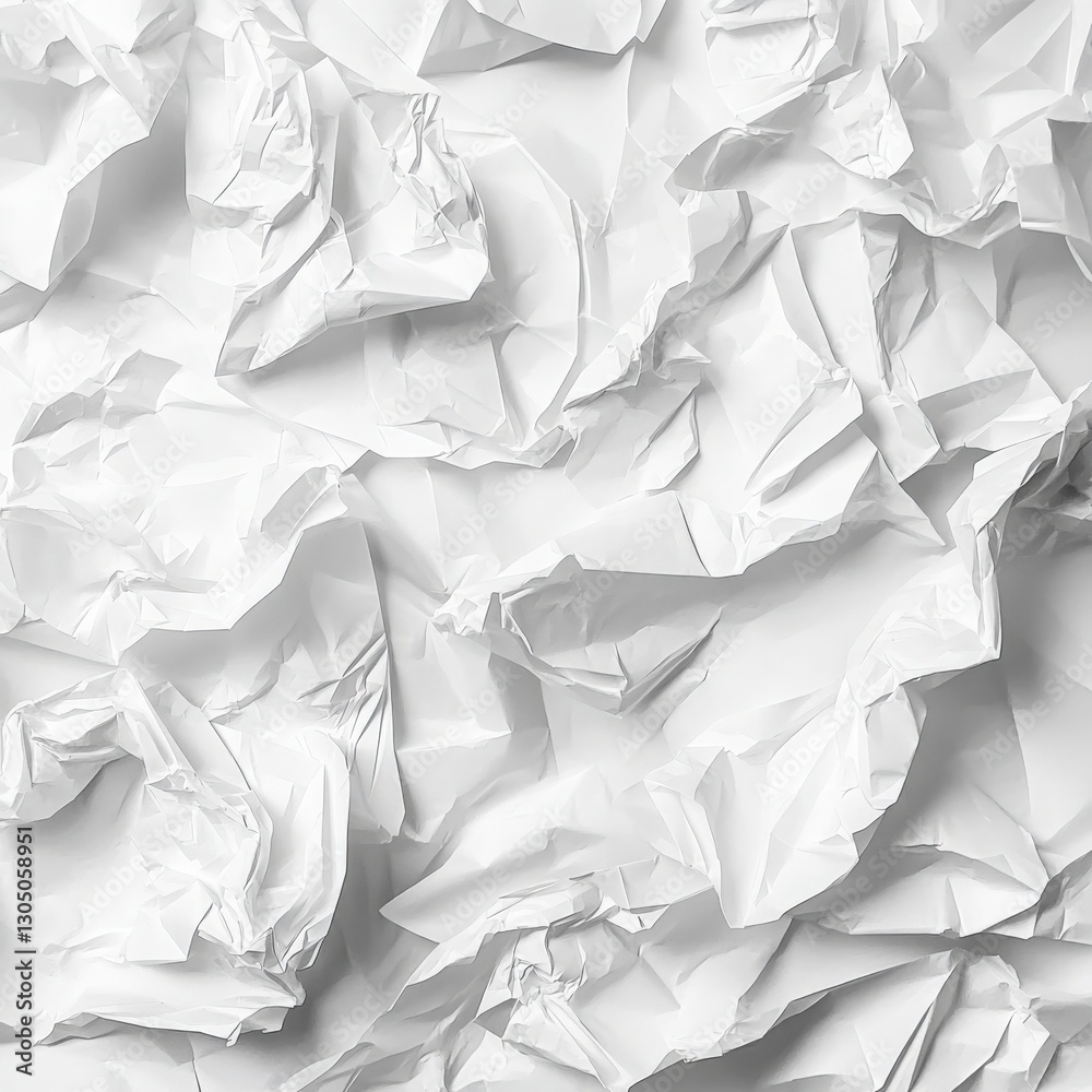 Obraz premium Textured White Crumpled Paper Background