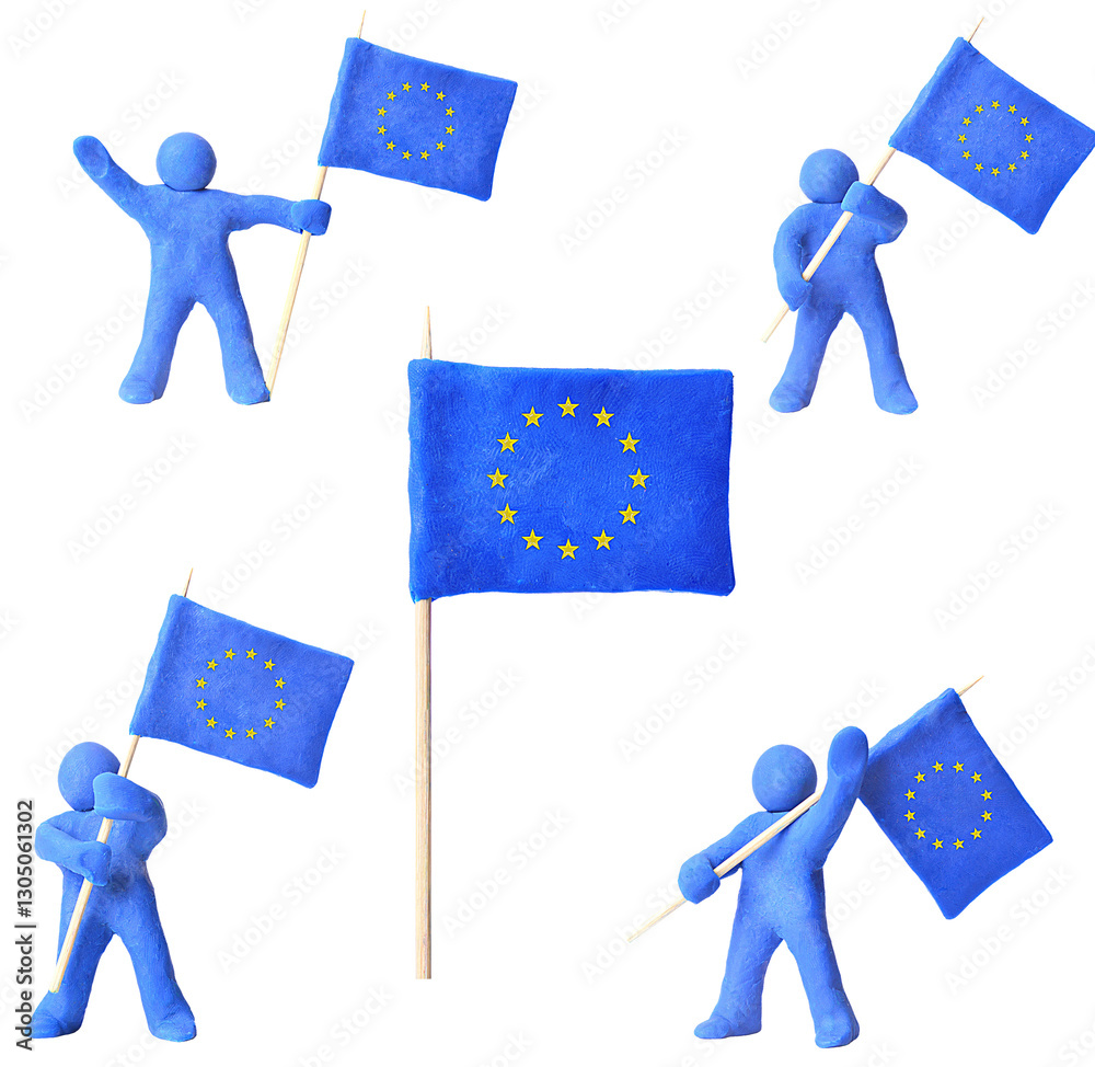 Flags of european union and europe