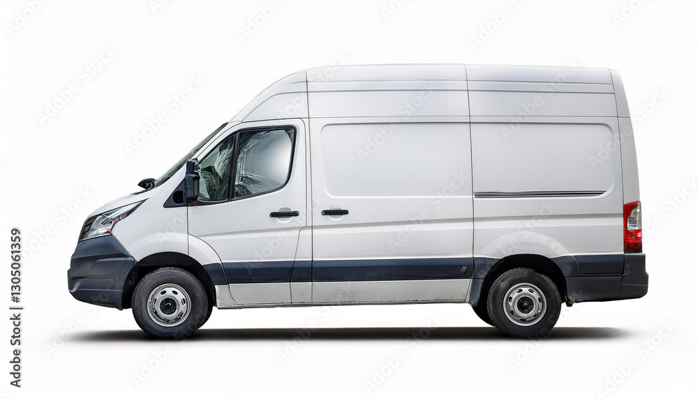 a white delivery van isolated on white background a white delivery van isolated on white background