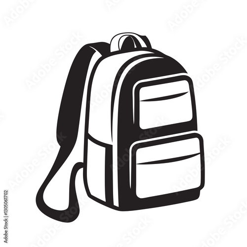 Stylish backpack vector on white background