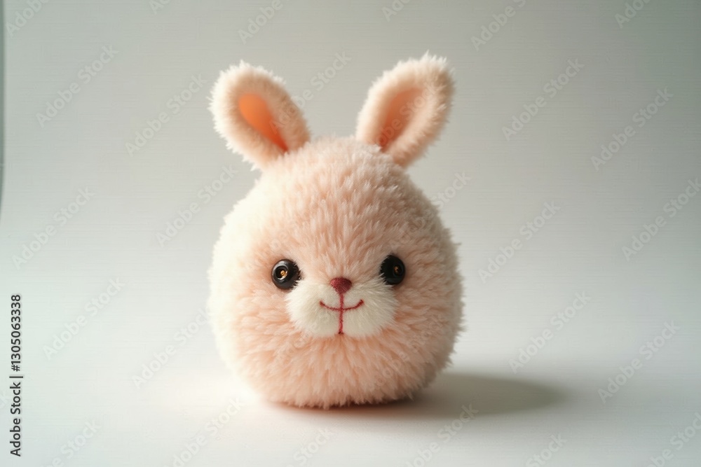 Obraz premium A Close up of a Stuffed Bunny Sitting on a White Background - Generative AI