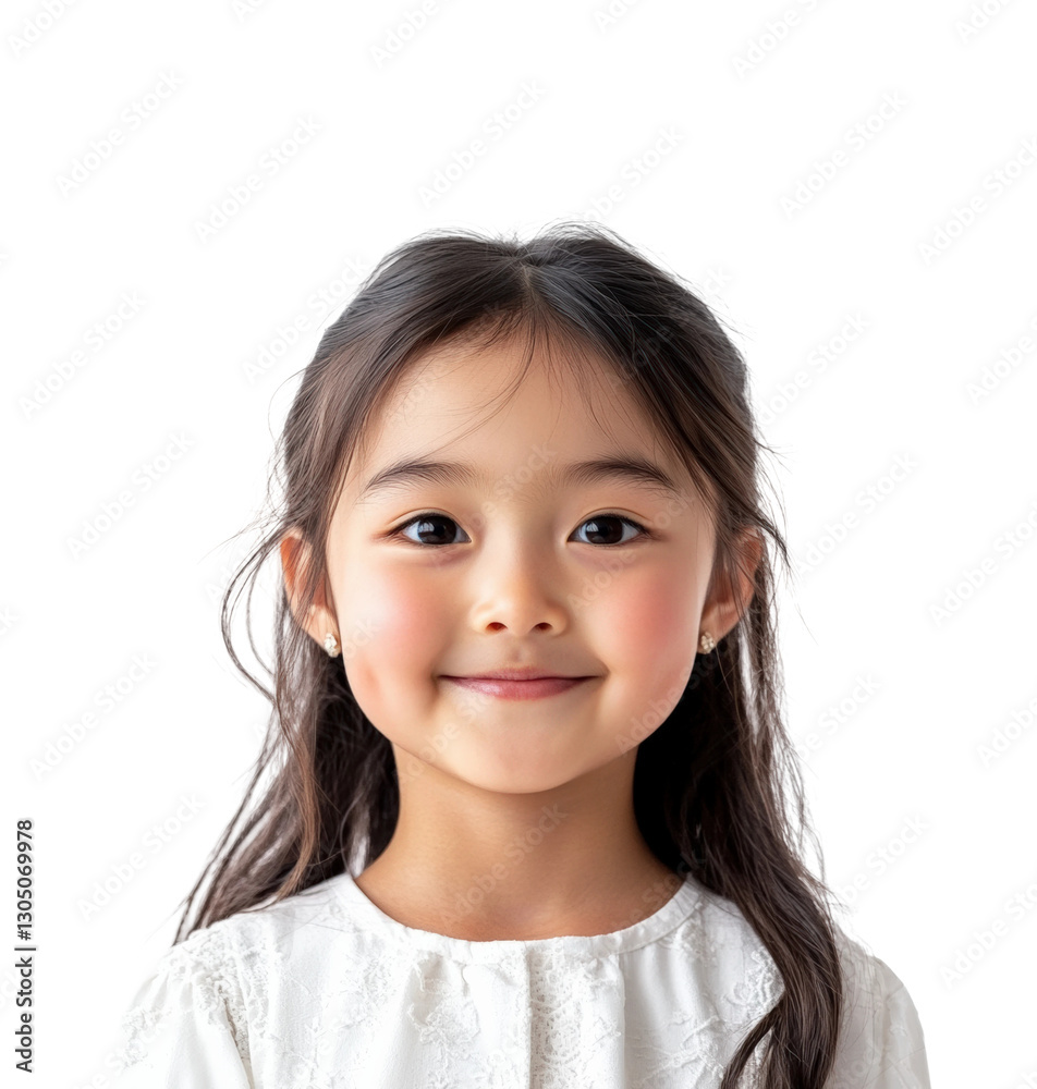 Smiling girl portrait isolated on transparent background png Smiling girl portrait isolated on transparent background png