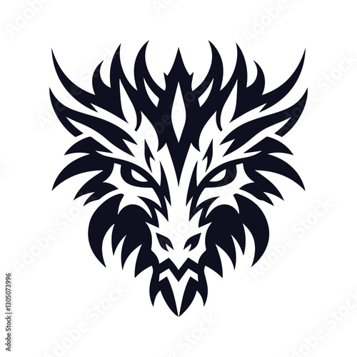 aggressive dragon face logo.