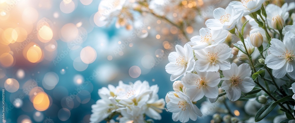 elegant white theme flowers and bokeh abstract background concept backdrop illustration cartoon elegant white theme flowers and bokeh abstract background concept backdrop illustration cartoon