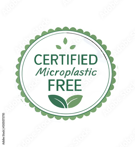Certified microplastic free eco-label, nature conservation concept