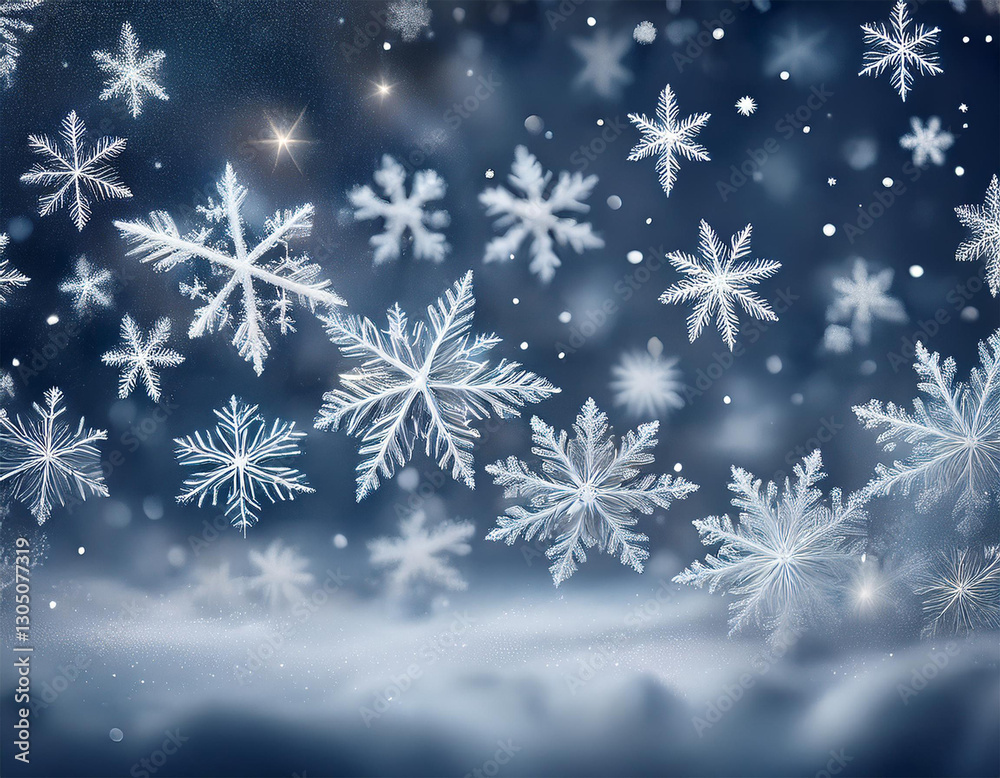 falling snowflakes with blurry snow particles on dark white background illustration falling snowflakes with blurry snow particles on dark white background illustration