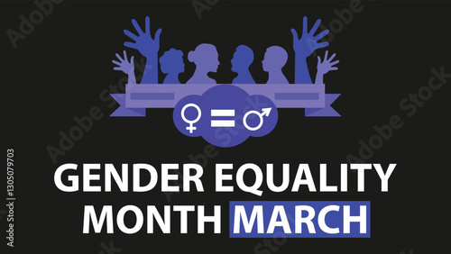 Gender Equality Month march web banner design illustration 
