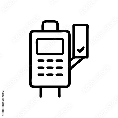 Electronic voting machine line icon