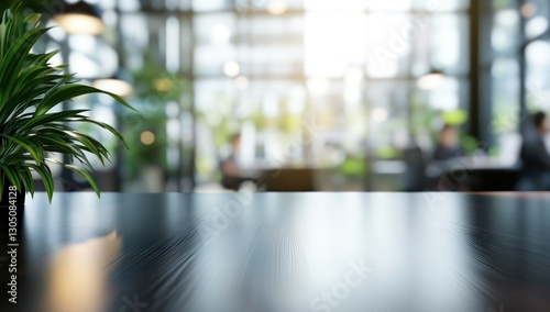Modern Office Interior with plant and blurred background