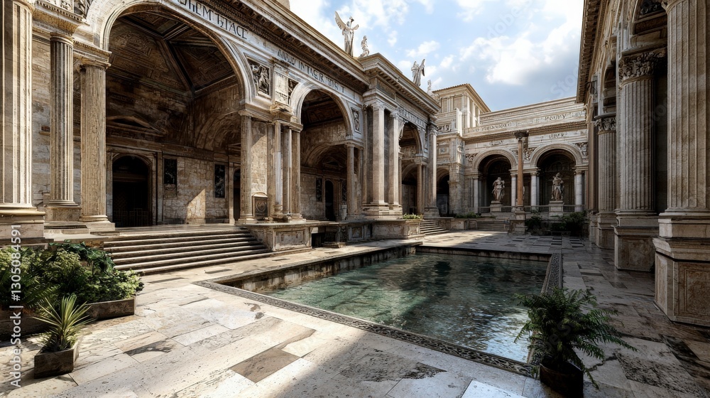 Obraz premium Exploring ancient roman architectural marvels rome historical site urban environment ground level cultural heritage