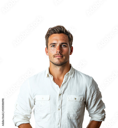 Man posing portrait isolated on transparent background png