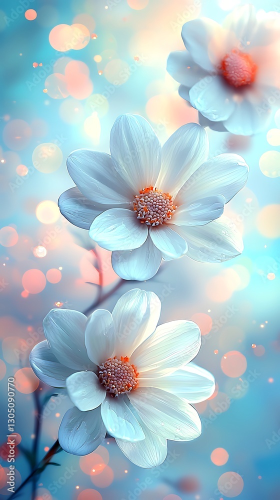 White flowers bokeh background White flowers bokeh background