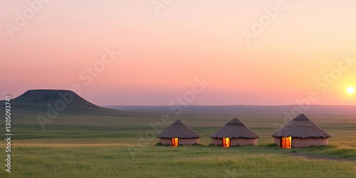 Serene African Sunset: A pi...