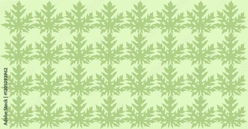 Background design in the form of a vector image of green papaya leaves, arranged repeatedly with green nuances that give a fresh and lively impression Background design in the form of a vector image of green papaya leaves, arranged repeatedly with green nuances that give a fresh and lively impression