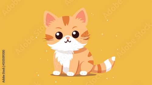 Adorable Tiny Small Wild Cat Isolated on Colorful Background for Animal Lovers