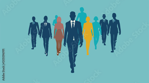 Professional Human Resources Digital Design Vector Illustration for Business Presentations