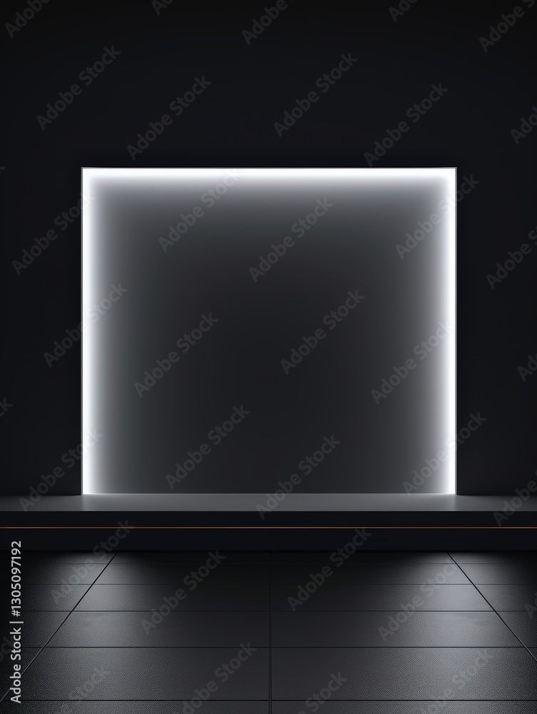 Obraz premium Minimalist illuminated backdrop in dark space
