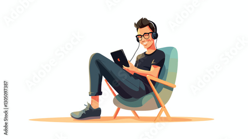 Professional Image of a Relaxed Man in Black Shirt and Jeans Pants Laid Off on the Floor