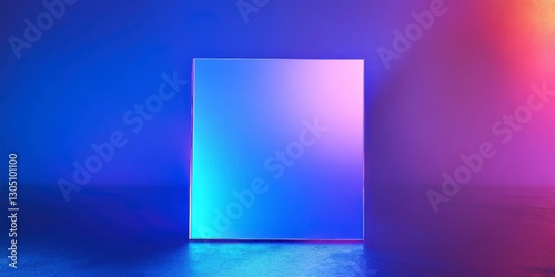 Abstract Geometric Cube With Gradient Lighting In A Dim Space - A Minimalist Scene Featuring A